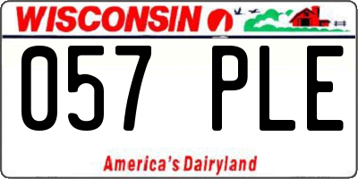 WI license plate 057PLE