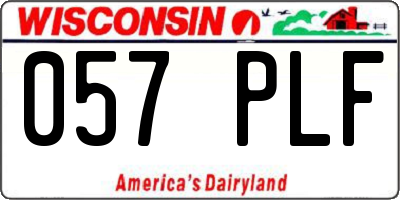 WI license plate 057PLF