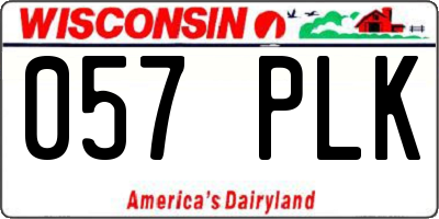 WI license plate 057PLK