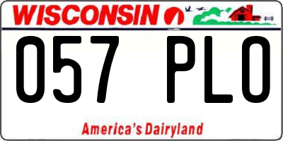 WI license plate 057PLO