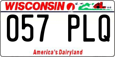 WI license plate 057PLQ