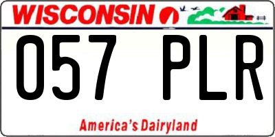 WI license plate 057PLR