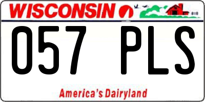 WI license plate 057PLS