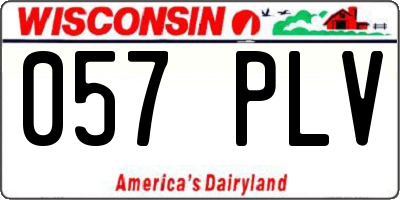 WI license plate 057PLV