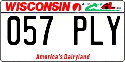 WI license plate 057PLY