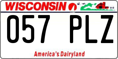 WI license plate 057PLZ