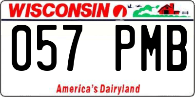 WI license plate 057PMB