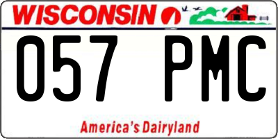 WI license plate 057PMC