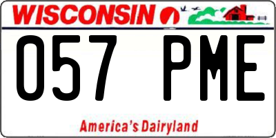 WI license plate 057PME