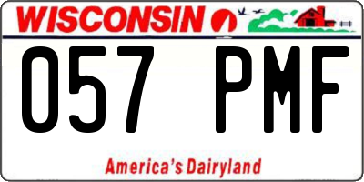 WI license plate 057PMF