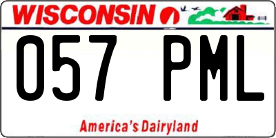 WI license plate 057PML