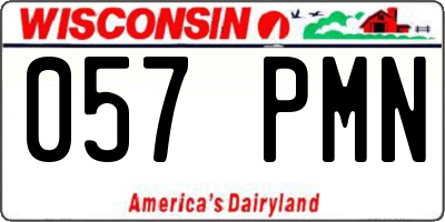 WI license plate 057PMN