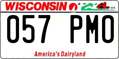 WI license plate 057PMO