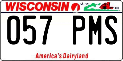 WI license plate 057PMS