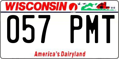 WI license plate 057PMT