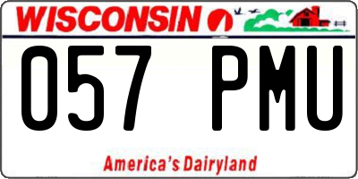 WI license plate 057PMU