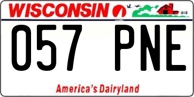 WI license plate 057PNE