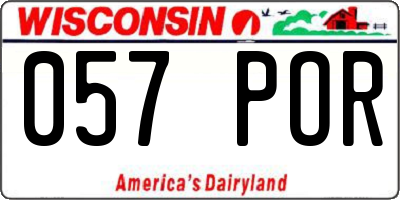 WI license plate 057POR