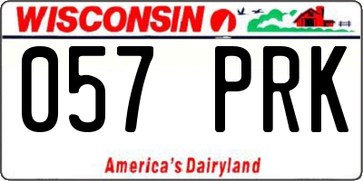 WI license plate 057PRK