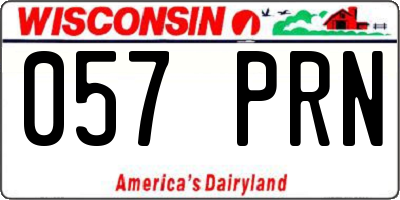 WI license plate 057PRN