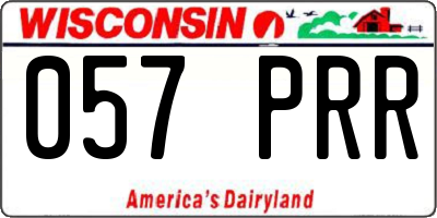 WI license plate 057PRR