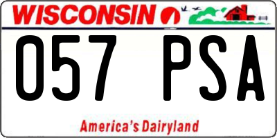 WI license plate 057PSA