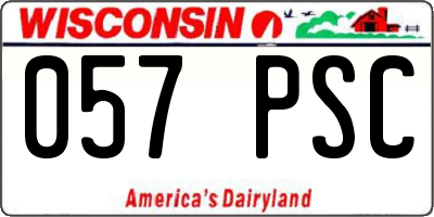 WI license plate 057PSC