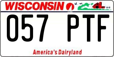 WI license plate 057PTF