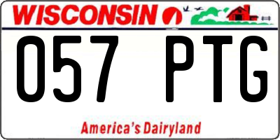 WI license plate 057PTG