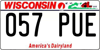 WI license plate 057PUE