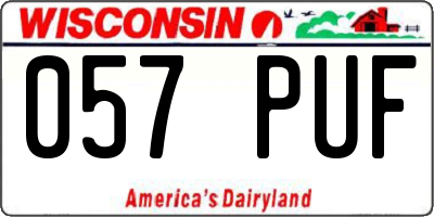 WI license plate 057PUF