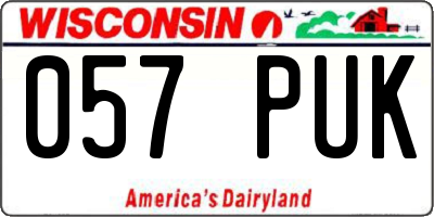 WI license plate 057PUK