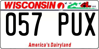 WI license plate 057PUX