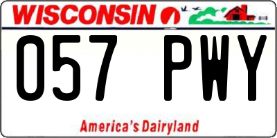 WI license plate 057PWY