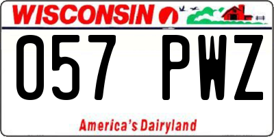 WI license plate 057PWZ