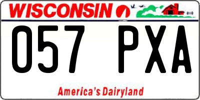 WI license plate 057PXA