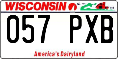 WI license plate 057PXB