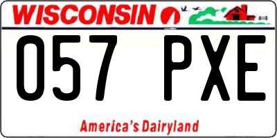 WI license plate 057PXE