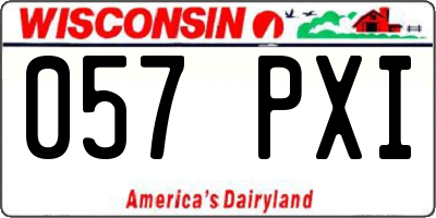 WI license plate 057PXI