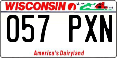 WI license plate 057PXN