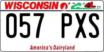 WI license plate 057PXS