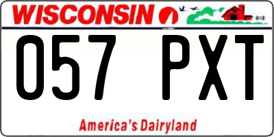 WI license plate 057PXT