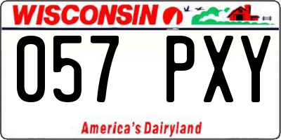WI license plate 057PXY