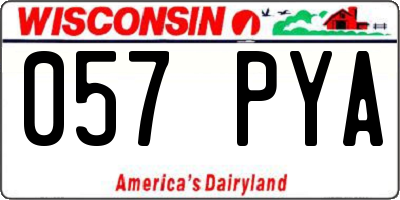 WI license plate 057PYA