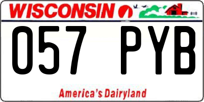 WI license plate 057PYB