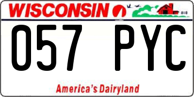 WI license plate 057PYC