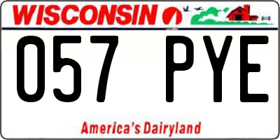 WI license plate 057PYE