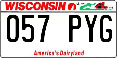 WI license plate 057PYG