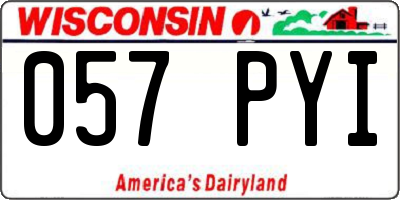 WI license plate 057PYI