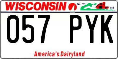 WI license plate 057PYK